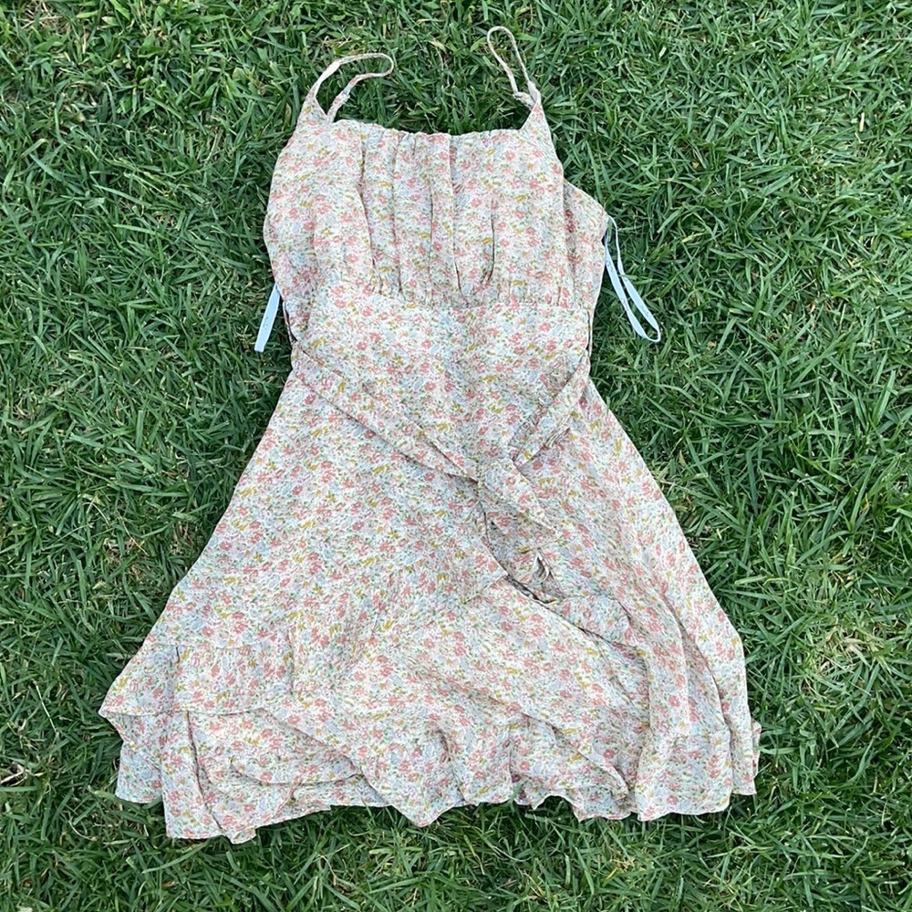 papaya floral dress with bow